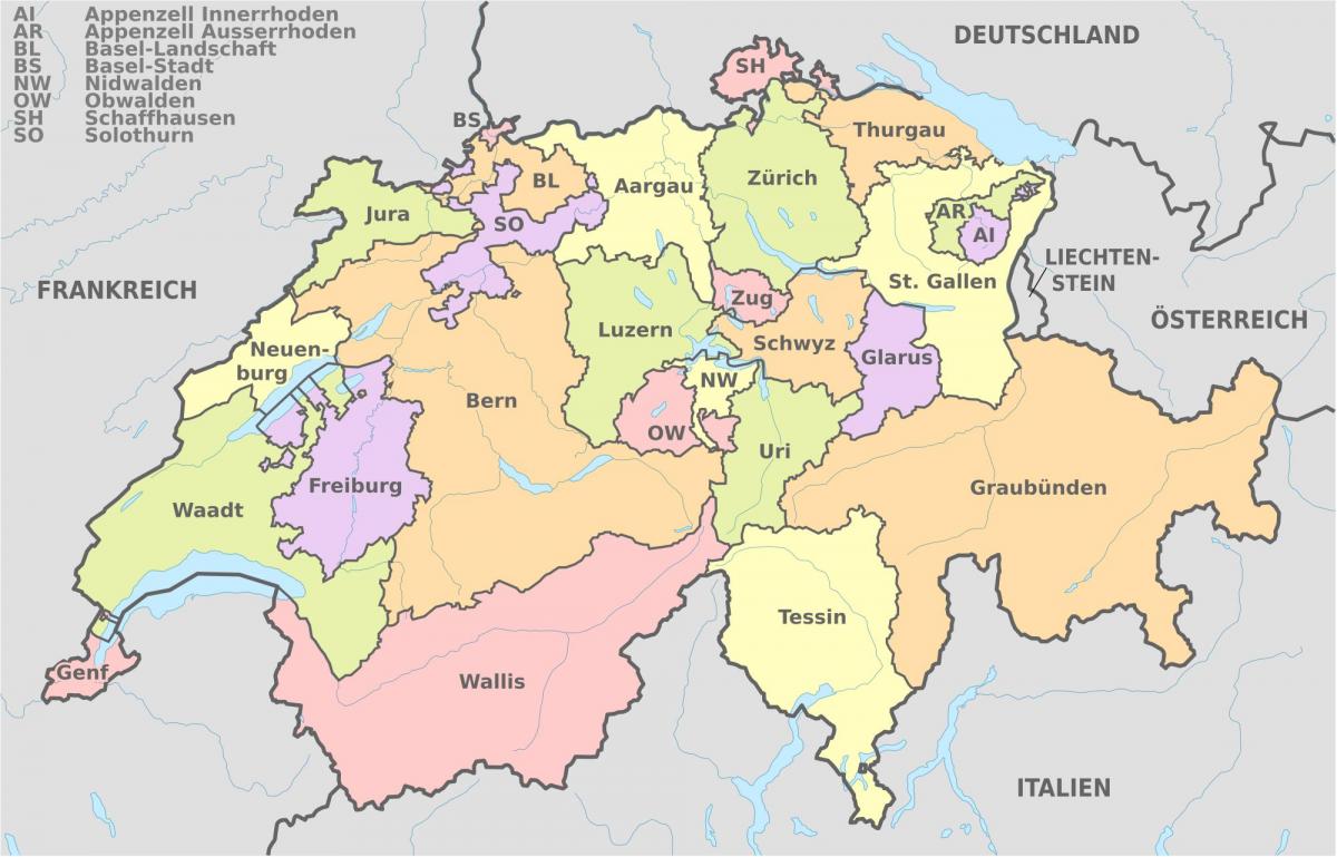 basel karta över schweiz