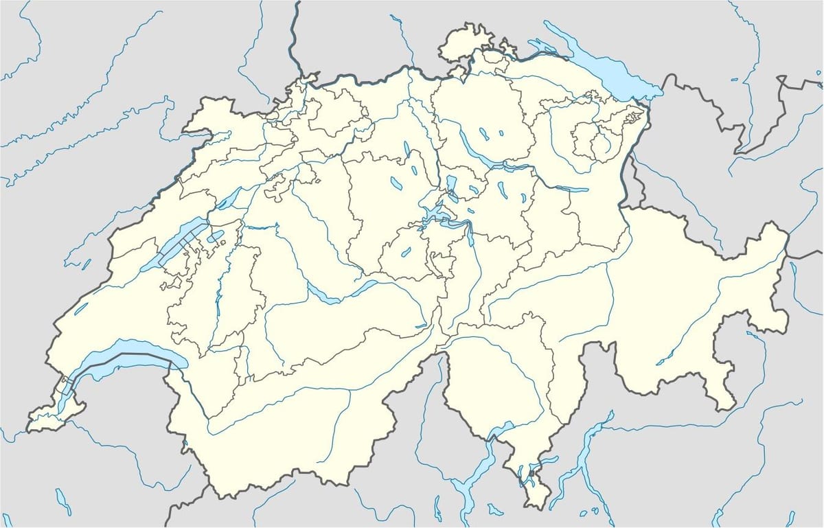 karta av enkel karta över schweiz