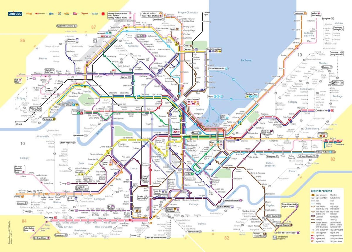 karta över geneve schweiz buss
