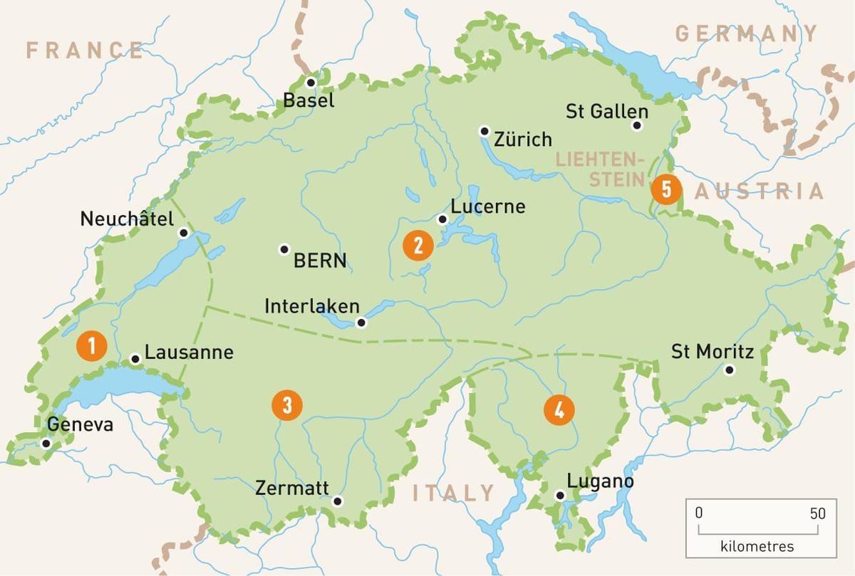 schweiz på kartan