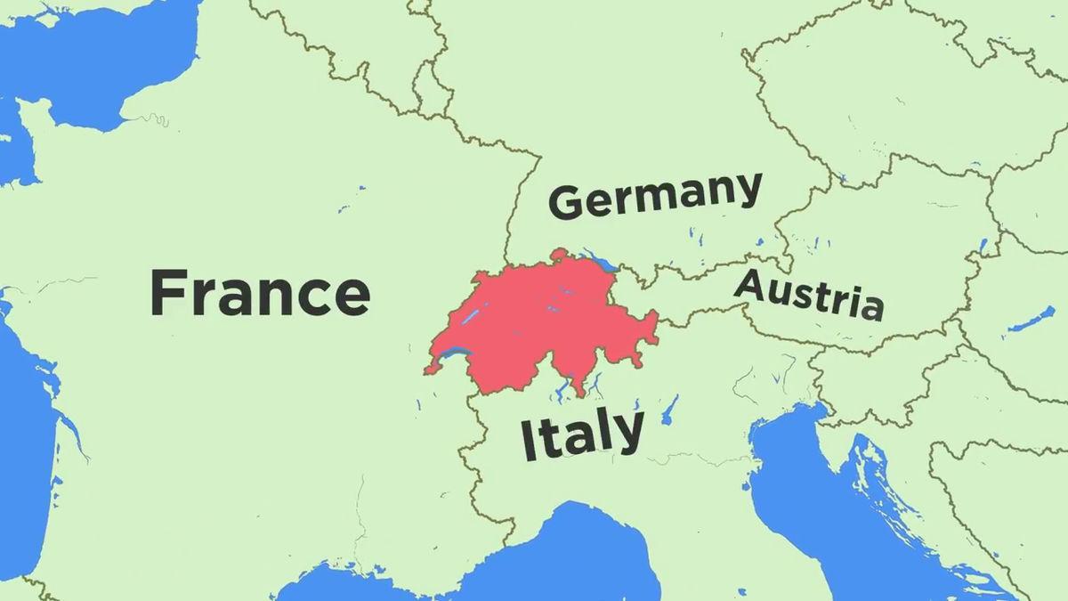 karta över schweiz och angränsande länder