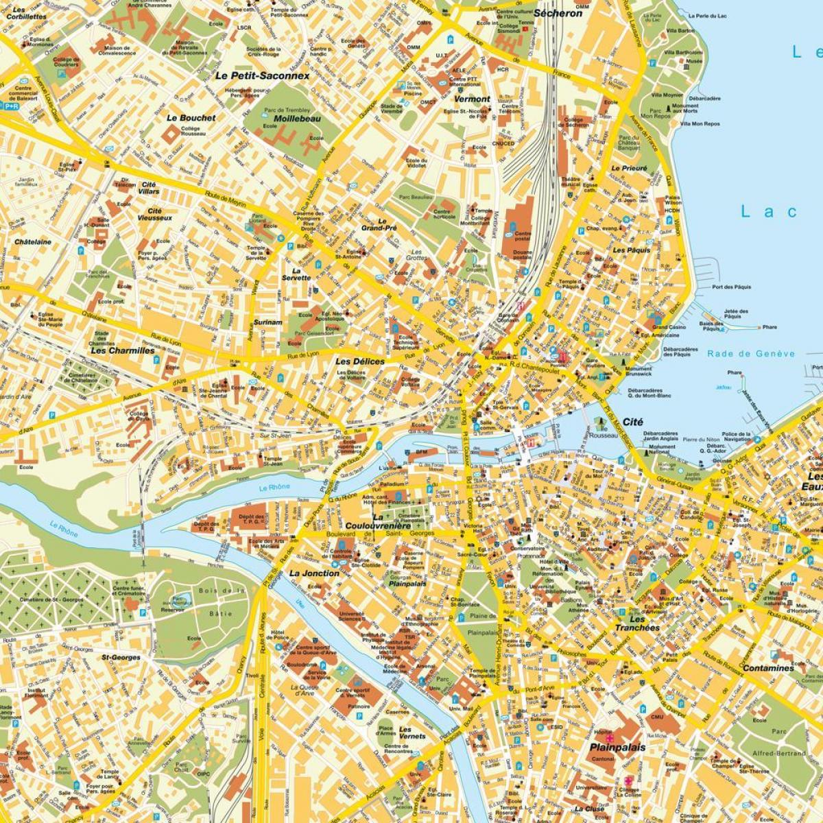 street map i genève, schweiz
