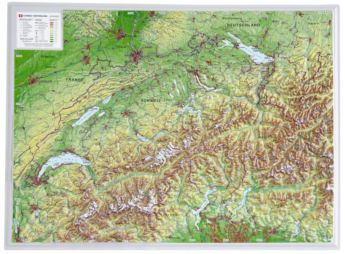 karta över schweiz 3d