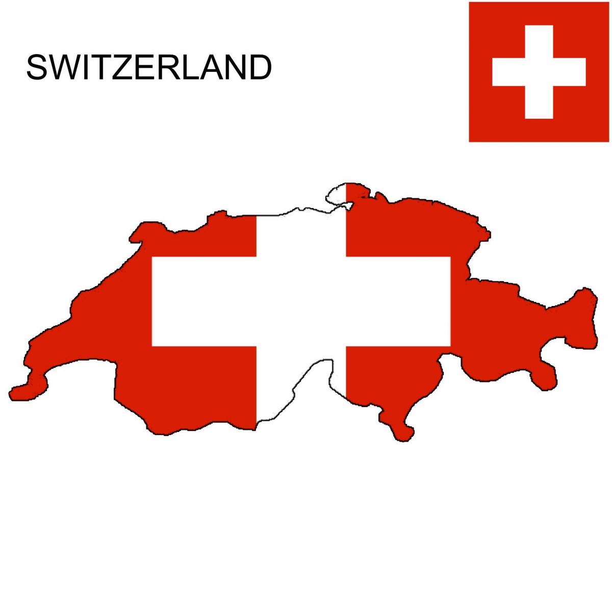 karta över schweiz flagga