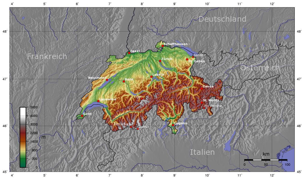 karta över schweiz höjd