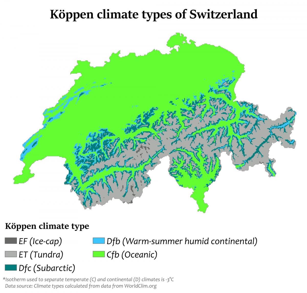 karta över schweiz klimat