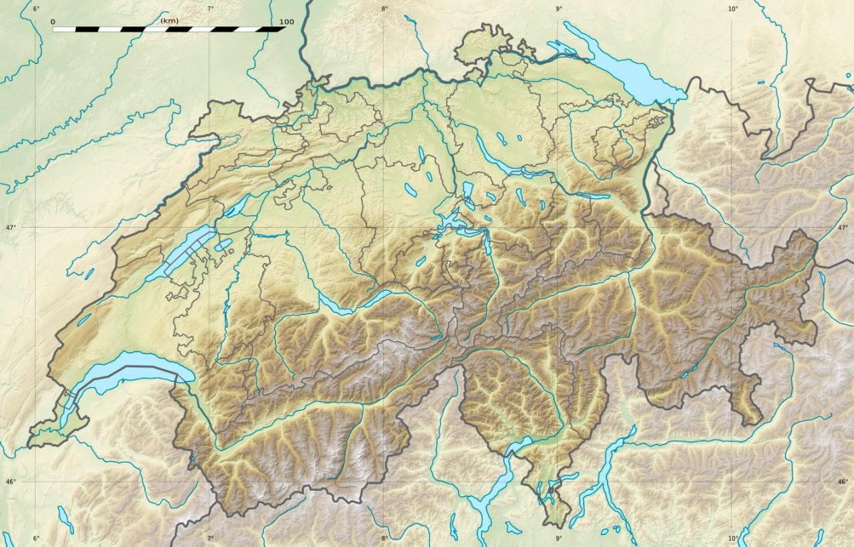karta över schweiz lättnad