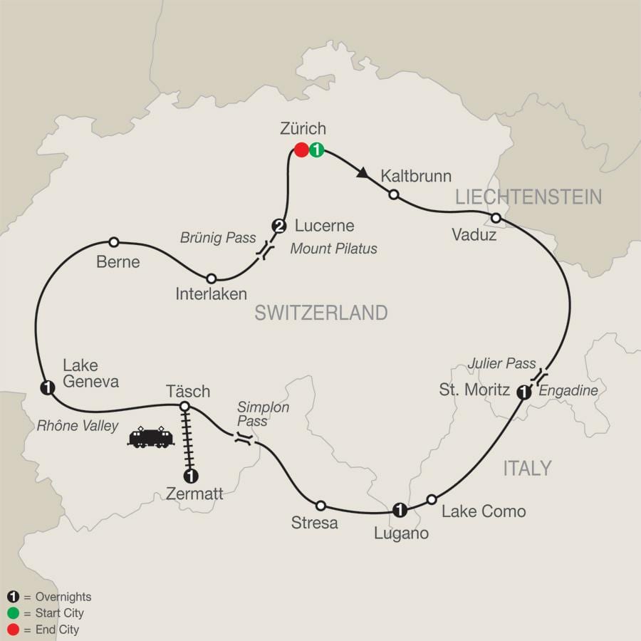 karta över schweiz natursköna enheter