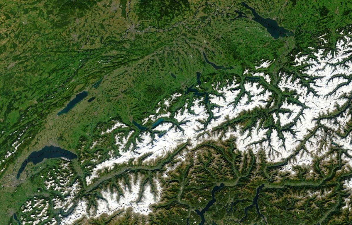 karta över schweiz satellit -