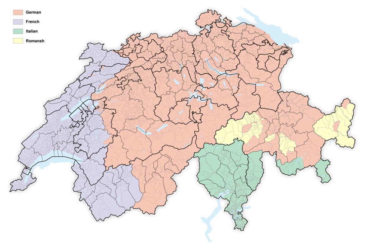 karta över schweiz språk