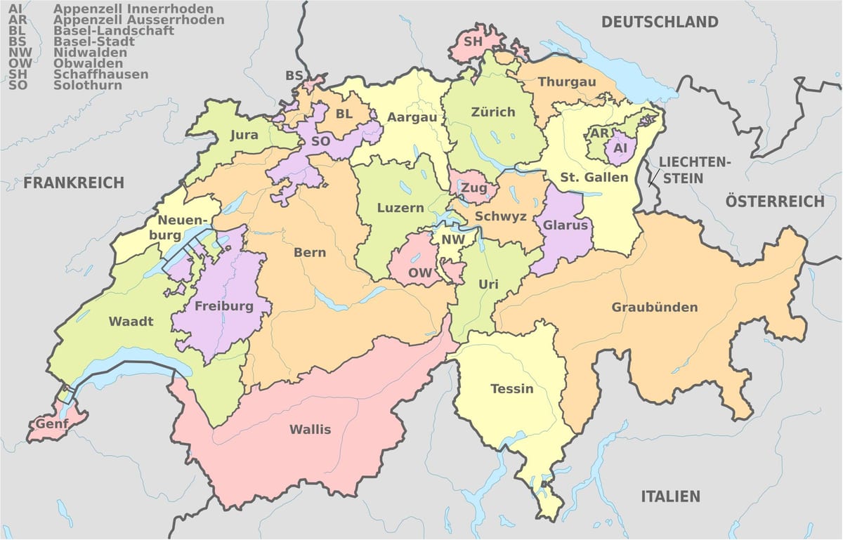 schweiz land karta