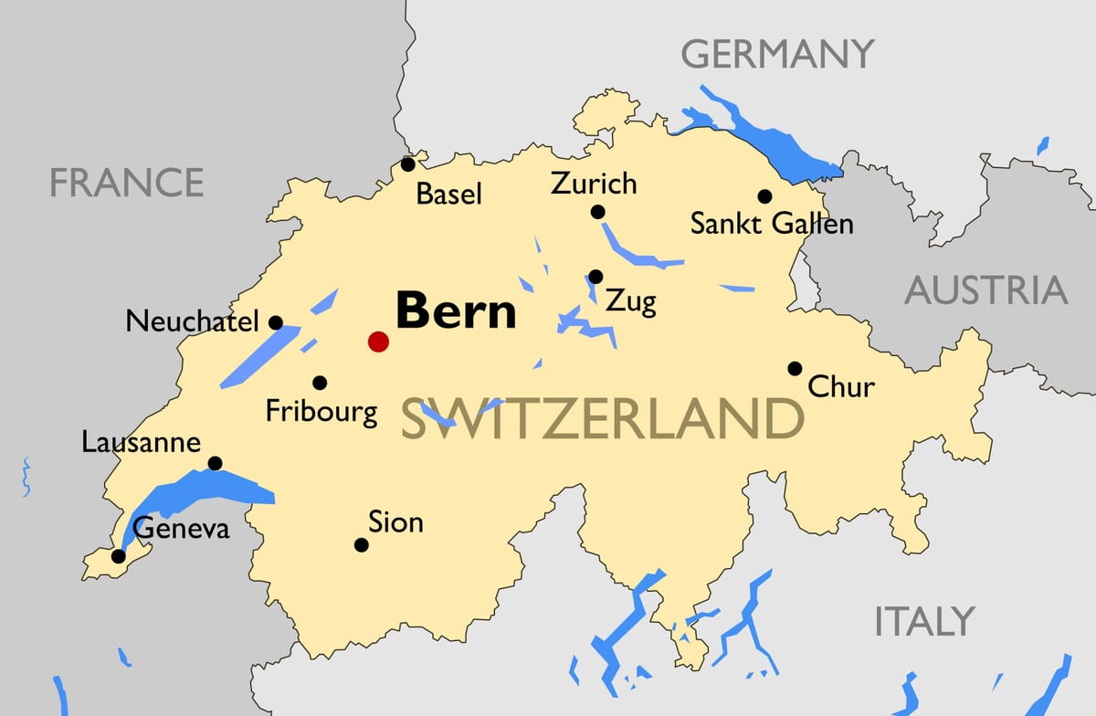 karta över turist karta över schweiz städer