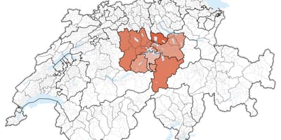 Karta över centrala schweiz 