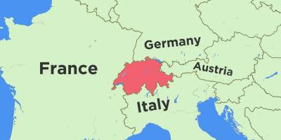 Karta över schweiz och angränsande länder