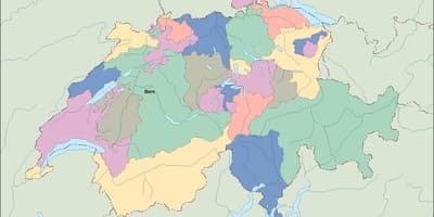 Karta över politiska karta över schweiz