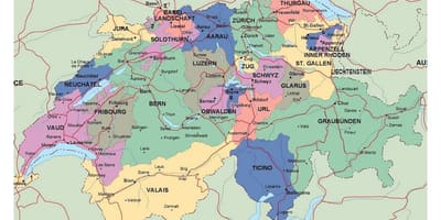 Detaljerad karta över schweiz