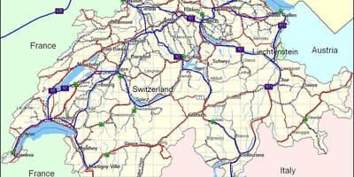 Karta över schweiz berg