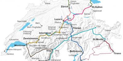 Schweiz tåg rutt karta