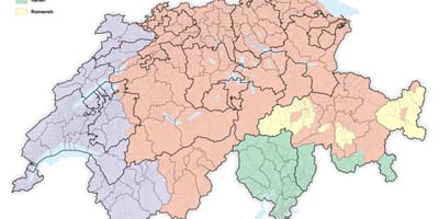 Karta över schweiz språk