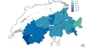Karta över snö karta schweiz
