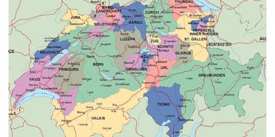 Karta över schweiz med städer